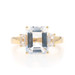 Yellow Gold White Topaz Three-Stone Ring - 10k Emerald Cut 5.18ctw Yellow Gold White Topaz Three-Stone Ring - 10k Emerald Cut 5.18ctw