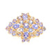 Yellow Gold Tanzanite Cluster Cocktail Ring - 14k Pear & Round 1.60ctw Floral Yellow Gold Tanzanite Cluster Cocktail Ring - 14k Pear & Round 1.60ctw Floral