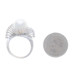 White Gold Akoya Pearl & Diamond Bypass Ring - 14k 0.32ctw Wave Swirl White Gold Akoya Pearl & Diamond Bypass Ring - 14k 0.32ctw Wave Swirl