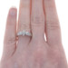 White Gold Diamond Cluster Engagement Ring - 10k Round & Baguette .20ctw