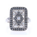 White Gold Black Diamond Cluster Halo Cocktail Ring - 14k Round .50ctw Treated White Gold Black Diamond Cluster Halo Cocktail Ring - 14k Round .50ctw Treated