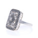 White Gold Black Diamond Cluster Halo Cocktail Ring - 14k Round .50ctw Treated White Gold Black Diamond Cluster Halo Cocktail Ring - 14k Round .50ctw Treated