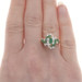 Yellow Gold Emerald Diamond Cluster Cocktail Bypass Ring - 18k Marquise 1.30ctw Yellow Gold Emerald Diamond Cluster Cocktail Bypass Ring - 18k Marquise 1.30ctw