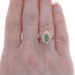 Yellow Gold Emerald & Diamond Halo Ring - 14k Marquise .70ctw