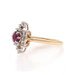 Yellow Gold Ruby Diamond Halo Ring - 14k Round .60ctw Floral Yellow Gold Ruby Diamond Halo Ring - 14k Round .60ctw Floral