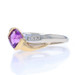 White Gold Amethyst & Diamond Bypass Ring - 14k Cushion .76ctw White Gold Amethyst & Diamond Bypass Ring - 14k Cushion .76ctw