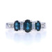 White Gold Sapphire Diamond Ring - 10k Oval 1.47ctw Three-Stone White Gold Sapphire Diamond Ring - 10k Oval 1.47ctw Three-Stone