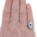 White Gold Lab-Created Sapphire Diamond Art Deco Ring - 18k Rd .50ctw Vintage White Gold Lab-Created Sapphire Diamond Art Deco Ring - 18k Rd .50ctw Vintage
