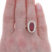 Yellow Gold Lab-Created Ruby Cubic Zirconia Halo Ring 14k Oval 4.26ctw Cathedral Yellow Gold Lab-Created Ruby Cubic Zirconia Halo Ring 14k Oval 4.26ctw Cathedral