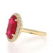 Yellow Gold Lab-Created Ruby Cubic Zirconia Halo Ring 14k Oval 4.26ctw Cathedral Yellow Gold Lab-Created Ruby Cubic Zirconia Halo Ring 14k Oval 4.26ctw Cathedral