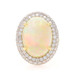 Yellow Gold Opal & Diamond Halo Ring - 18k Oval Cabochon 10.13ctw Yellow Gold Opal & Diamond Halo Ring - 18k Oval Cabochon 10.13ctw