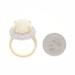 Yellow Gold Opal & Diamond Halo Ring - 18k Oval Cabochon 10.13ctw Yellow Gold Opal & Diamond Halo Ring - 18k Oval Cabochon 10.13ctw
