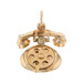 Yellow Gold Enamel Rotary Telephone Charm - 14k Finger Wheel Moves Love Messages