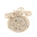 Yellow Gold Enamel Rotary Telephone Charm - 14k Finger Wheel Moves Love Messages