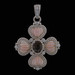 Judith Ripka MOP Smoky Quartz Cubic Zirconia Heart Cross Enhancer Pendant 925