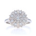 White Gold Diamond Vintage Cluster Cocktail Ring - 14k Round .25ctw Starburst White Gold Diamond Vintage Cluster Cocktail Ring - 14k Round .25ctw Starburst