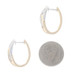 Yellow Gold Diamond Leaf Duo Hoop Earrings - 14k Round .25ctw Botanical Pierced