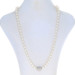 White Gold Cultured Pearl Knotted Strand Necklace 20 3/4" - 14k Heart Love
