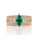 Yellow Gold Lab-Created Emerald & Diamond Ring - 14k Marquise 2.50ctw