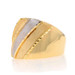 Yellow Gold Textured Stripe Dome Statement Band - 18k Italy Ring Sz 8 1/2 Yellow Gold Textured Stripe Dome Statement Band - 18k Italy Ring Sz 8 1/2