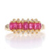 Yellow Gold Ruby Diamond Cluster Ring - 14k Marquise .78ctw