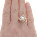 Yellow Gold Akoya Pearl & Diamond Bypass Ring - 14k .18ctw Yellow Gold Akoya Pearl & Diamond Bypass Ring - 14k .18ctw