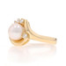 Yellow Gold Akoya Pearl & Diamond Bypass Ring - 14k .18ctw Yellow Gold Akoya Pearl & Diamond Bypass Ring - 14k .18ctw