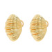 Yellow Gold Ribbed Shell Large Stud Earrings - 18k Dome Clip-Ons Yellow Gold Ribbed Shell Large Stud Earrings - 18k Dome Clip-Ons