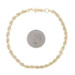 Yellow Gold Rope Chain Bracelet 7" - 14k
