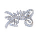 Platinum Diamond Vintage Ribbon Spray Brooch - 90% Round Brilliant 1.20ctw Pin