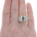 Yellow Gold Sapphire & Diamond Ring - 14k Marquise 1.35ctw Size 6