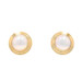 Yellow Gold Cultured Mabe Pearl Large Stud Earrings - 14k Pierced Yellow Gold Cultured Mabe Pearl Large Stud Earrings - 14k Pierced