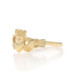 Yellow Gold Etched Claddagh Ring - 14k Friendship Love Marriage