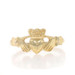 Yellow Gold Etched Claddagh Ring - 14k Friendship Love Marriage