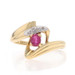 Yellow Gold Ruby Diamond Bypass Ring - 10k Oval .20ct Yellow Gold Ruby Diamond Bypass Ring - 10k Oval .20ct