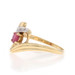 Yellow Gold Ruby Diamond Bypass Ring - 10k Oval .20ct Yellow Gold Ruby Diamond Bypass Ring - 10k Oval .20ct