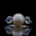 White Gold Cultured Pearl, Aquamarine, & Diamond Ring - 14k .56ctw White Gold Cultured Pearl, Aquamarine, & Diamond Ring - 14k .56ctw