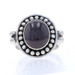 Sterling Silver Garnet Cocktail Solitaire Ring - 925 Oval Cabochon Sterling Silver Garnet Cocktail Solitaire Ring - 925 Oval Cabochon