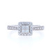 White Gold Diamond Cluster Halo Engagement Ring - 14k Princesss .50ctw Cathedral White Gold Diamond Cluster Halo Engagement Ring - 14k Princesss .50ctw Cathedral