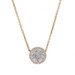 Yellow Gold Diamond Halo Pendant Necklace - 14k Round 1.38ctw GIA Adjustable