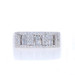 White Gold Diamond Cluster Band - 18k Round Brilliant & Baguette .80ctw Ring