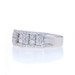 White Gold Diamond Cluster Band - 18k Round Brilliant & Baguette .80ctw Ring