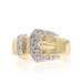 Yellow Gold Diamond Buckle Band - 14k Single Cut .16ctw Ring