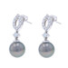 White Gold Cultured Tahitian Pearl & Diamond Dangle Earrings 14k .60ctw Pierced