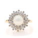 Yellow Gold Cultured Pearl & Diamond Halo Ring - 14k .60ctw Yellow Gold Cultured Pearl & Diamond Halo Ring - 14k .60ctw