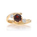 Yellow Gold Garnet Diamond Bypass Ring - 14k Round 1.20ctw Yellow Gold Garnet Diamond Bypass Ring - 14k Round 1.20ctw