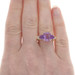 Yellow Gold Amethyst Diamond Ring - 10k Emerald & Trillion 2.47ctw Three-Stone
