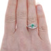 Yellow Gold Emerald Diamond Ring - 18k Round .42ctw
