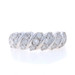 White Gold Diamond Cluster Band 14k Round Brilliant 1.00ctw Diagonal Stripe Ring