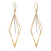Yellow Gold Diamond Dangle Earrings - 14k Round .86ctw Geometric Pierced